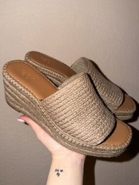 Cream Espadrille Wedge Sandals